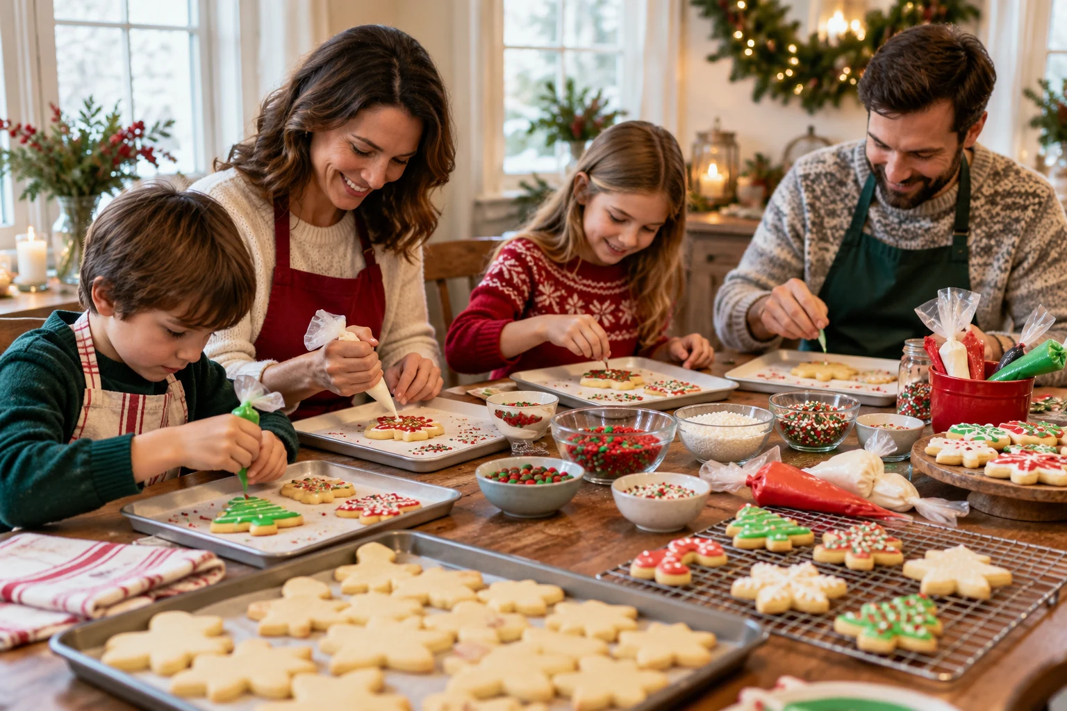 How to Set Up a Christmas Cookie Decorating Party — editorial illustration