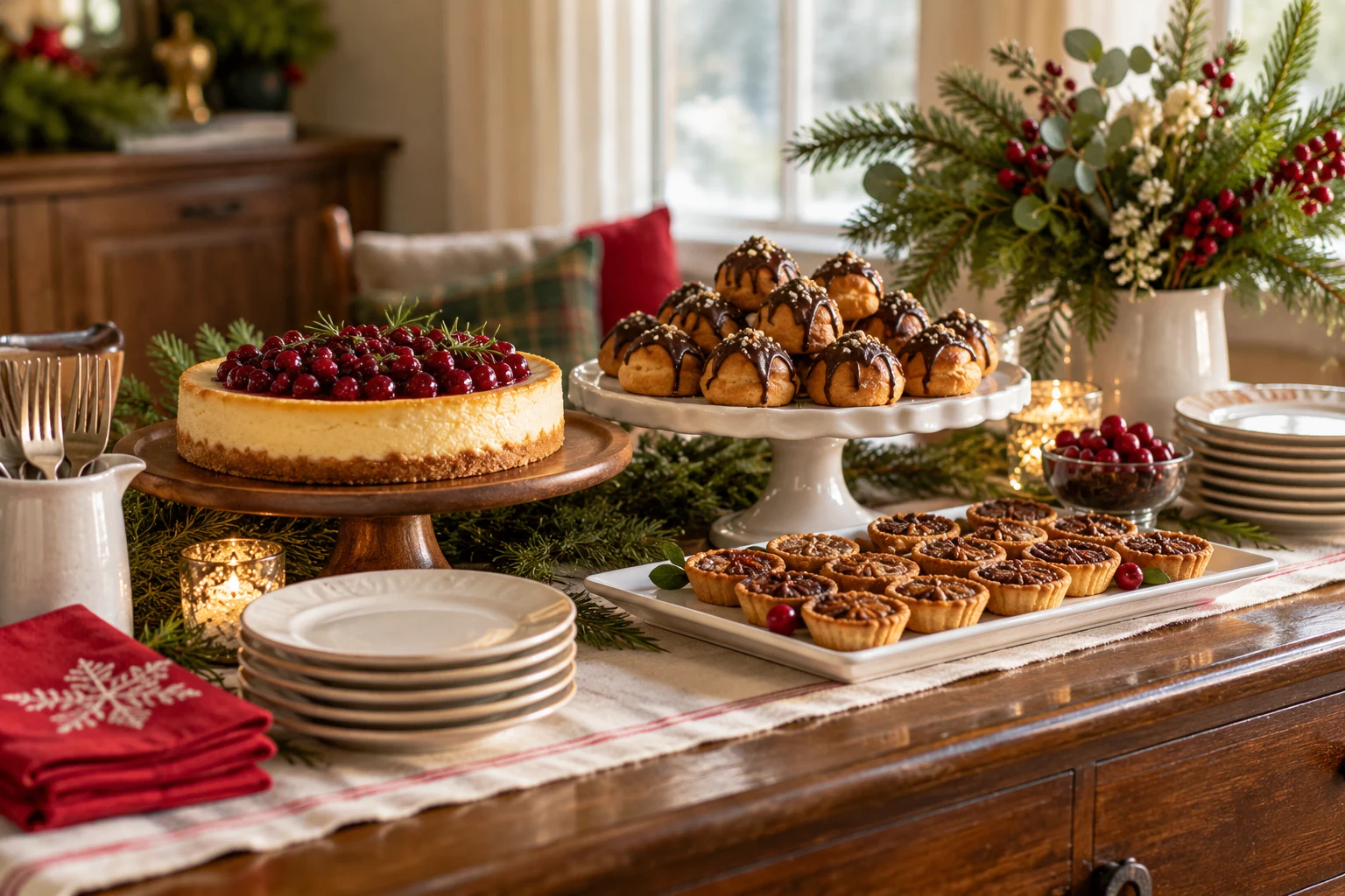 Christmas Dessert Table Ideas for a Small Holiday Party — editorial illustration