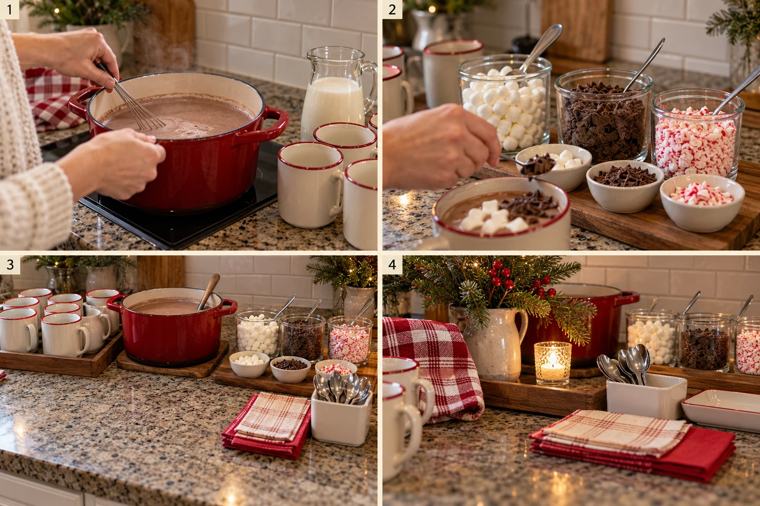Choose how the cocoa will be served: visual illustration for this stage