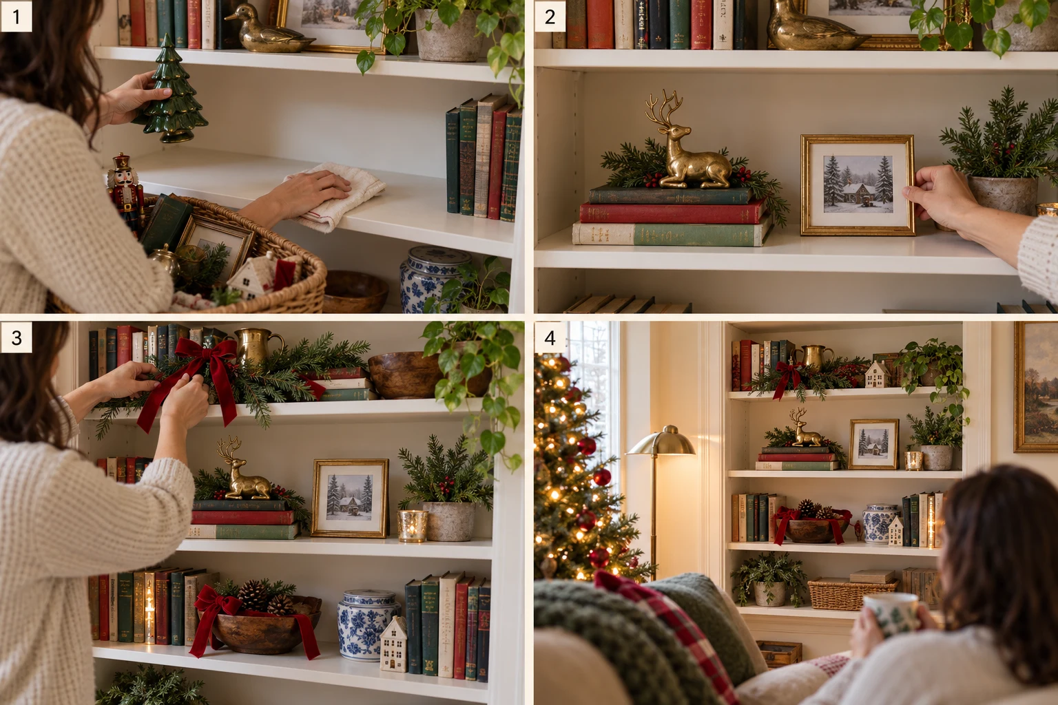 Clear one shelf at a time: visual illustration for this stage
