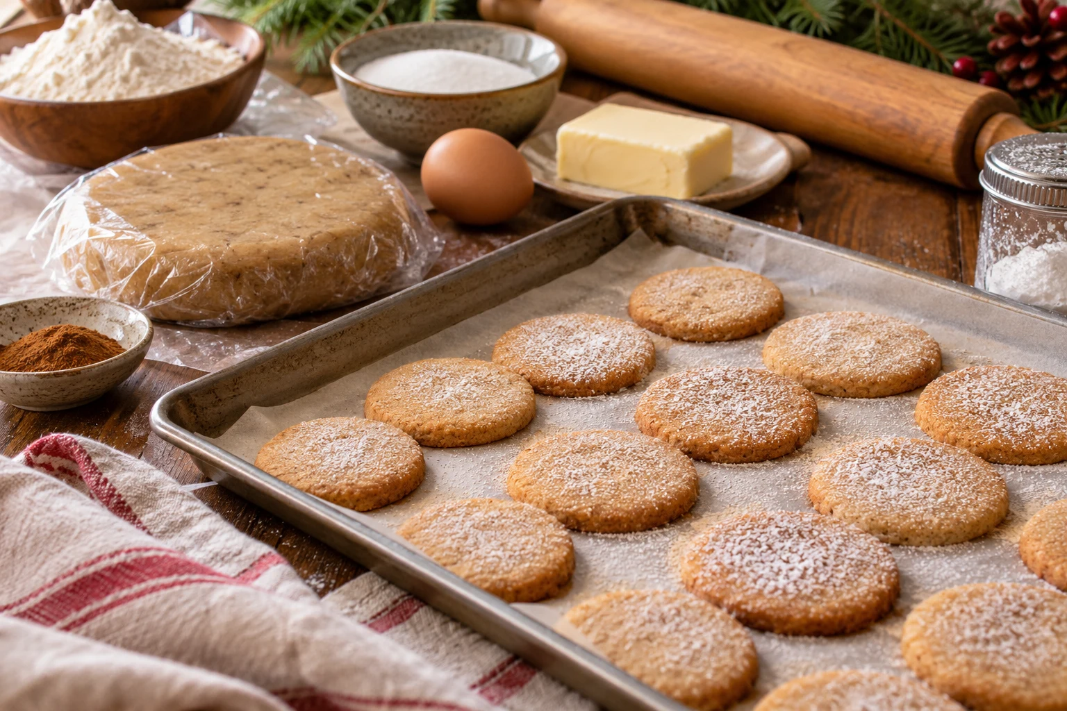 Cinnamon Christmas Butter Cookies for a Cozy Afternoon — editorial illustration