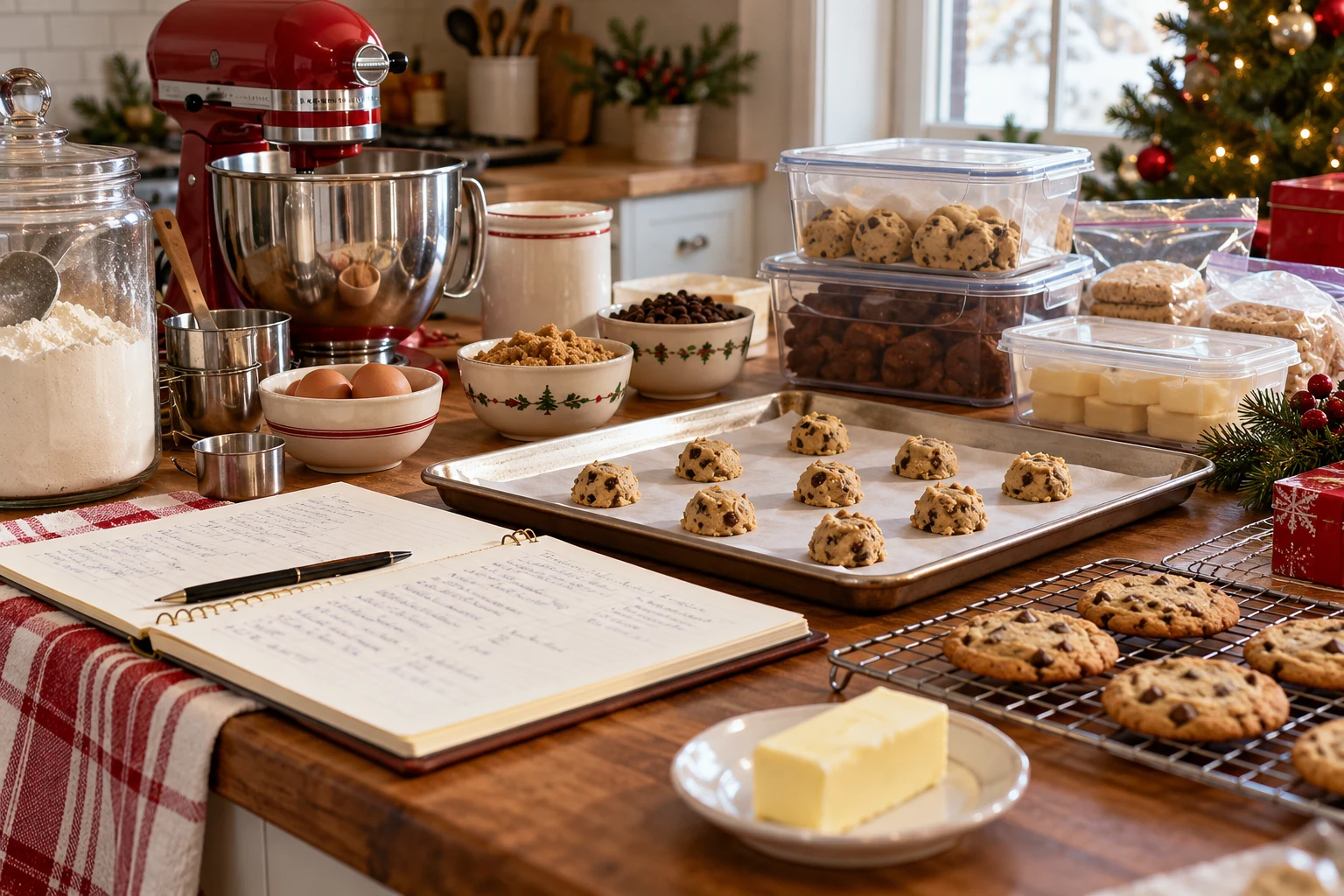 A Make-Ahead Christmas Baking Plan for a Calmer Week — editorial illustration