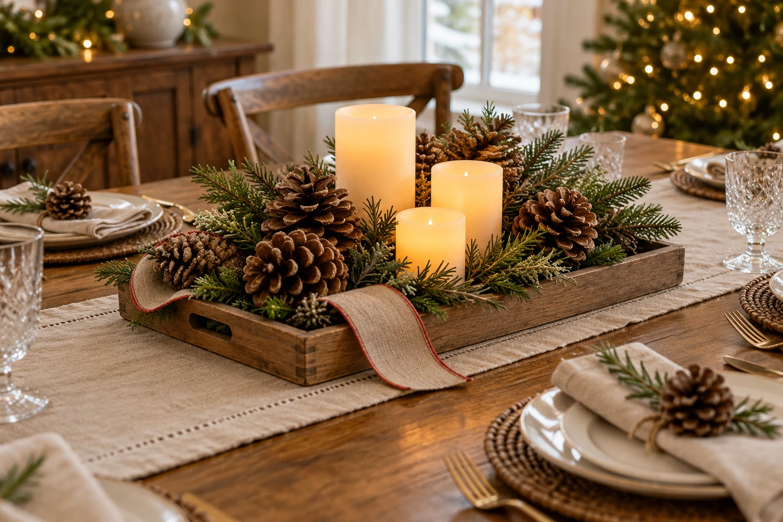 Rustic Pinecone Christmas Centerpieces You Can Make at Home — editorial illustration
